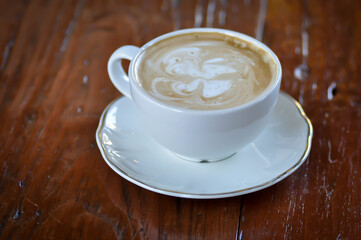 hot coffee, cappuccino coffee or latte coffee or flat white