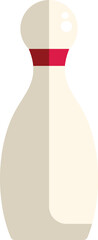 Minimalist vector illustration of a bowling pin standing on a white background