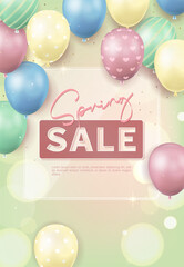 Spring Balloon Sale Poster for Seasonal Promotion, Kids Event Advertising, and Festive Marketing