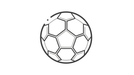 Obraz premium A simple black and white line art illustration of a classic soccer ball with hexagonal and pentagonal panels.