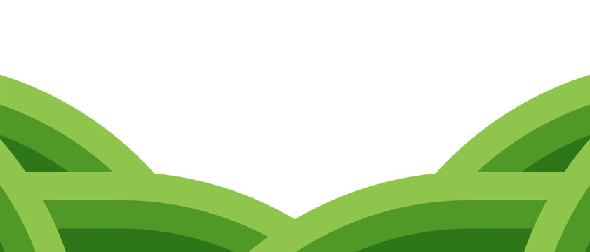 Minimal abstract green header with soft curved layers creating a natural flowing frame around a bright white center, suitable for flyers, posters, business templates, and digital graphics.
