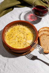 Grilled Provolone cheese, argentinian provoleta.