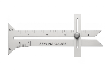 Sewing gauge tool measuring fabric and seam allowances