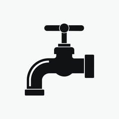 faucet icon silhoutte vector style template
