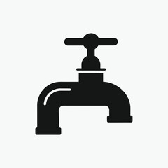 faucet icon silhoutte vector style template