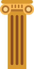 Naklejka premium Fluted column with golden color, symbolizing classical architecture and historical heritage