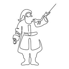 Santa Claus Line Art Illustration 