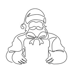 One Line Santa Claus Illustration 