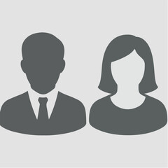 PrintGeneric silhouettes of a man in a suit and a woman
