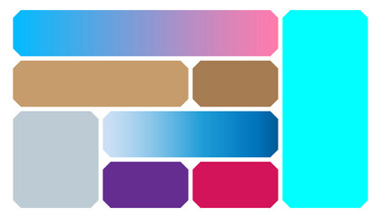 Abstract colorful gradient shapes composition with vibrant blue, pink, purple, and brown hues for modern graphic design background