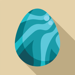 Turquoise easter egg with decorative lines, celebrating spring festivities with vibrant colors and joyful traditions