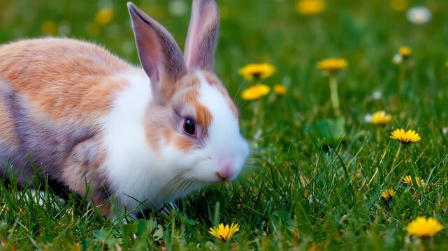 rabbit on green grass