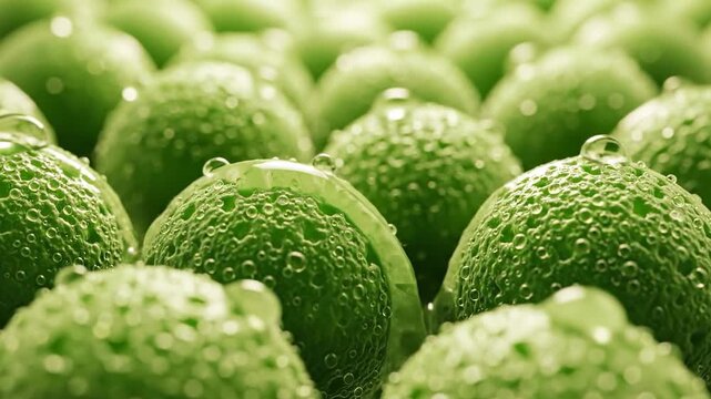 Close-up of Fresh Green Avocados with Water Droplets, Ready for Harvest.