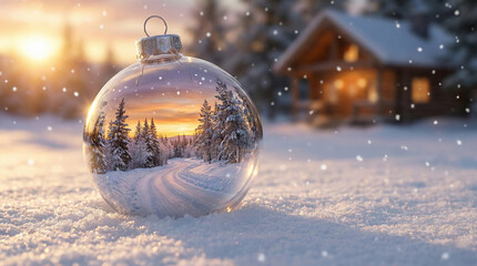 Winter Wonderland in a Christmas Ornament, Merry Chrtistmas Xmas