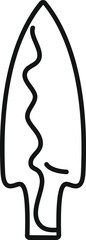 Line drawing of an arrowhead, a symbol of hunting and warfare in ancient cultures