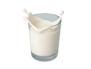Milk glass icon 3d illustration