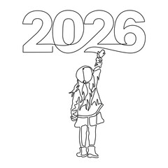 Line Art of Child Writing 2026