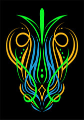 Neon Pinstripes Ornament Retro Glowing Decorative Line Custom Motorcycle Art Design