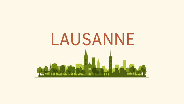 Lausanne city skyline silhouette vector illustration