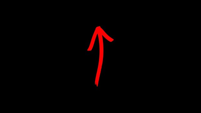 Red artistic ink pointer isolated design animation for UI tutorials presentations creative navigation element hand drawn motion graphics loop asset