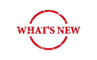 WHAT'S NEW - Red Rubber Stamp with text WHAT'S NEW
