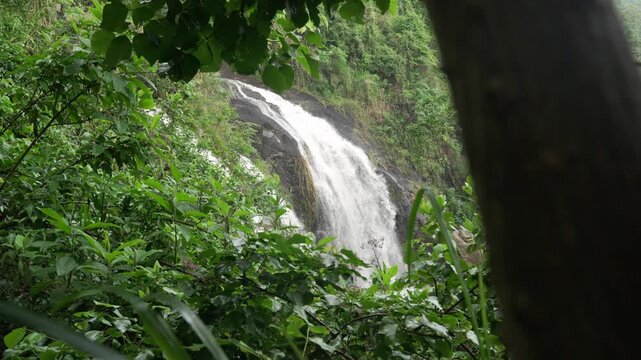 Waterfall Colombia jungle Salto de las Monjas tropical forest lush green