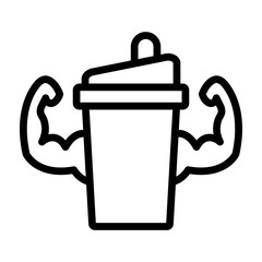 Obraz premium Protien Shake Vector Line Icon Design