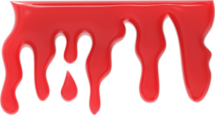 Red Blood Ketchup Liquid Water Drop Dripping 3D Symbol High Quality Isolated