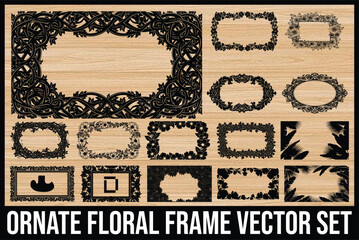 Obraz premium Ornate Floral Frame Vector Set 
