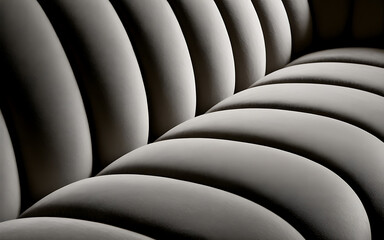 Obraz premium Abstract close up of textured parallel curved lines in muted gray tones creating a sense of depth and rhythm