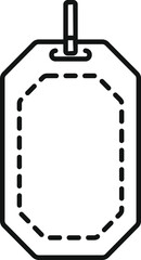 Outline icon representing a hanging retail price tag or sale label