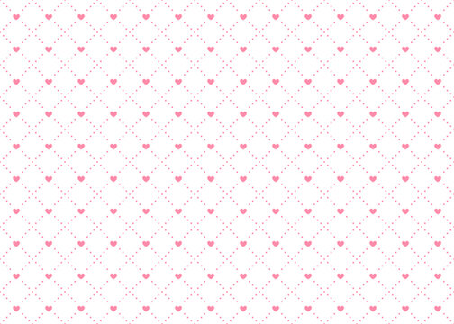 ハートのチェックパターン、格子状、ドット、背景素材