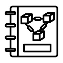 Blockchain Ledger Vector Line Icon Design