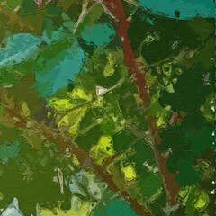 Various oil paintings, floral landscapes, streams, forests, morning glories, roses, peonies, figures, sheep