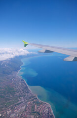 Obraz premium Aerial view of Sochi city on the coast of Black sea. Krasnodar Krai. Russia