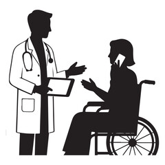 Telehealth Globe Doctor Patient Global Care Silhouette