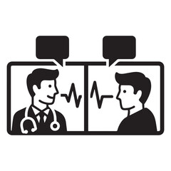 Telehealth Chat Doctor Patient Conversation Silhouette
