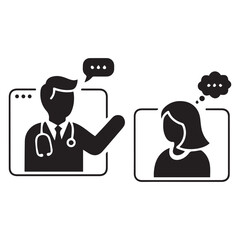 Digital Stethoscope Doctor Patient Telemedicine Vector
