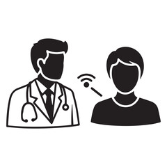 Online Therapy Doctor Patient Telemedicine Silhouette