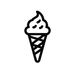 Simple Outline Drawing of a Delicious Ice Cream Cone