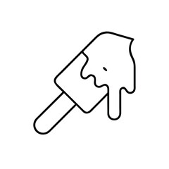 Melting Ice Cream Cone Outline Illustration