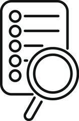 Document checklist with multiple items finding information using a magnifying glass