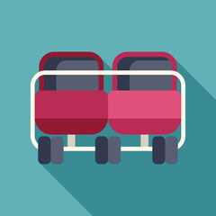 Passenger train seating transporting people during a journey