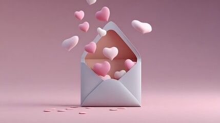 Valentine gift box with hearts pink background creative content romantic theme artistic viewpoint love concept