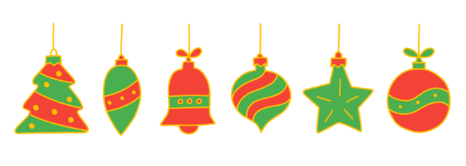 hanging Christmas balls vector set