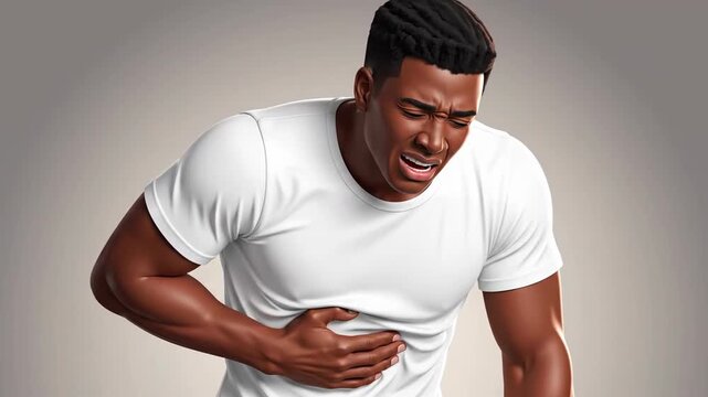 Man Experiencing Stomach Pain: A Visual Journey of Discomfort and Distress