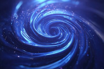Abstract Glowing Blue Spiral Pattern