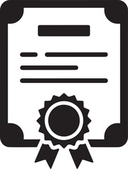 certificate diploma icon with seal ribbon and text lines vector