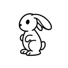 rabbit vector outline cartoon character for children activity use