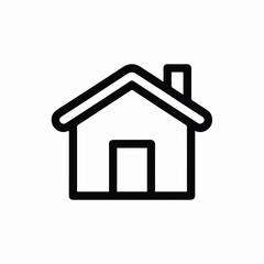 home icon house outline chimney door navigation symbol vector
